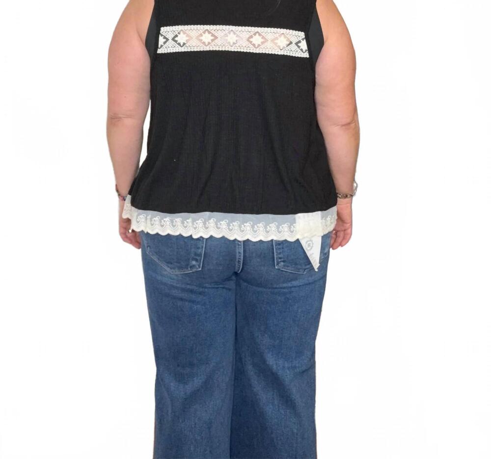 NEW POL quincie button down sleeveless top in black - Picture 8 of 8